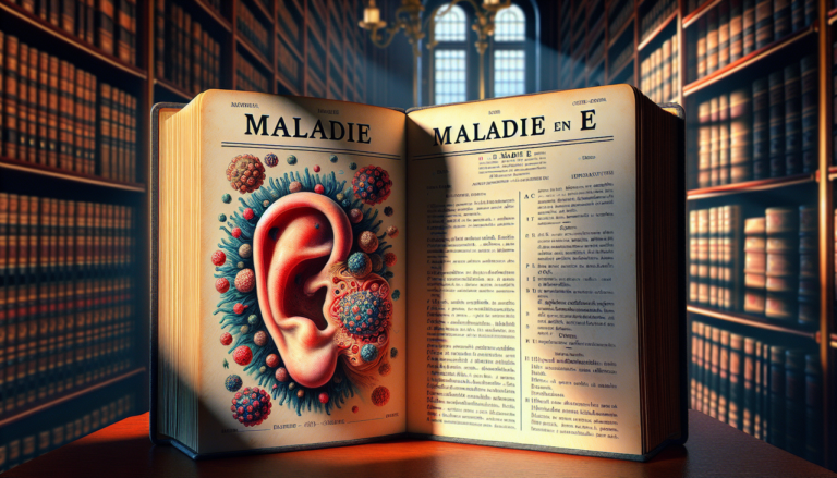 Illustration médicale détaillée : Maladie en E dans une encyclopédie.