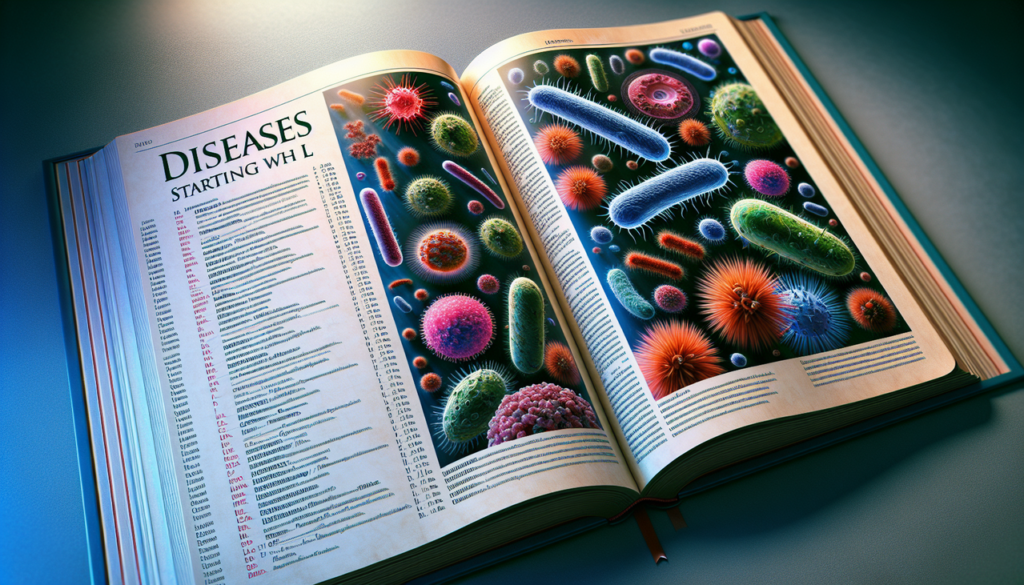 Illustration détaillée de micro-organismes sur le thème "Maladies en L".