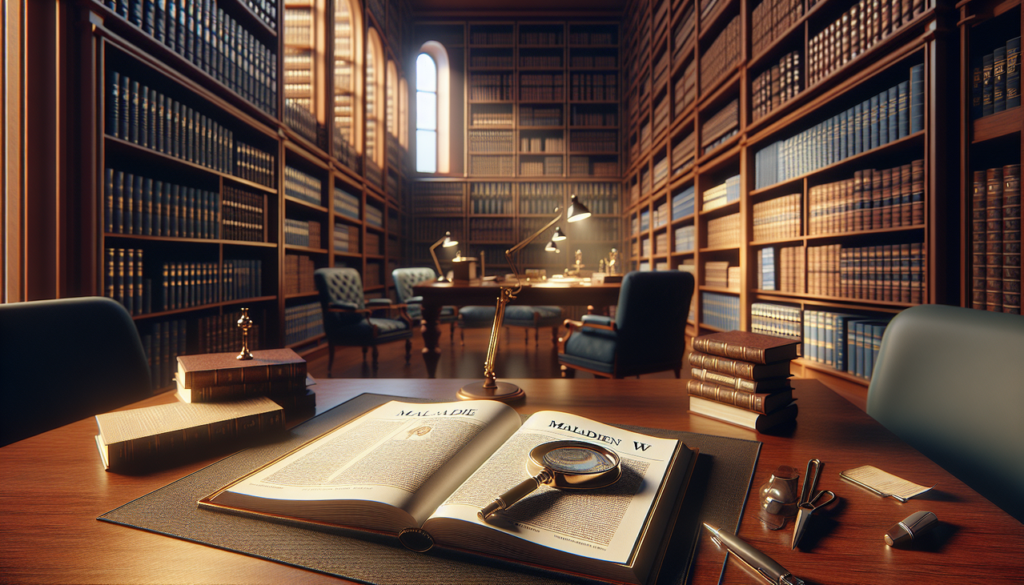 Affiche "Maladie en W" sur livre avec loupe dans une bibliothèque de recherche médicale.