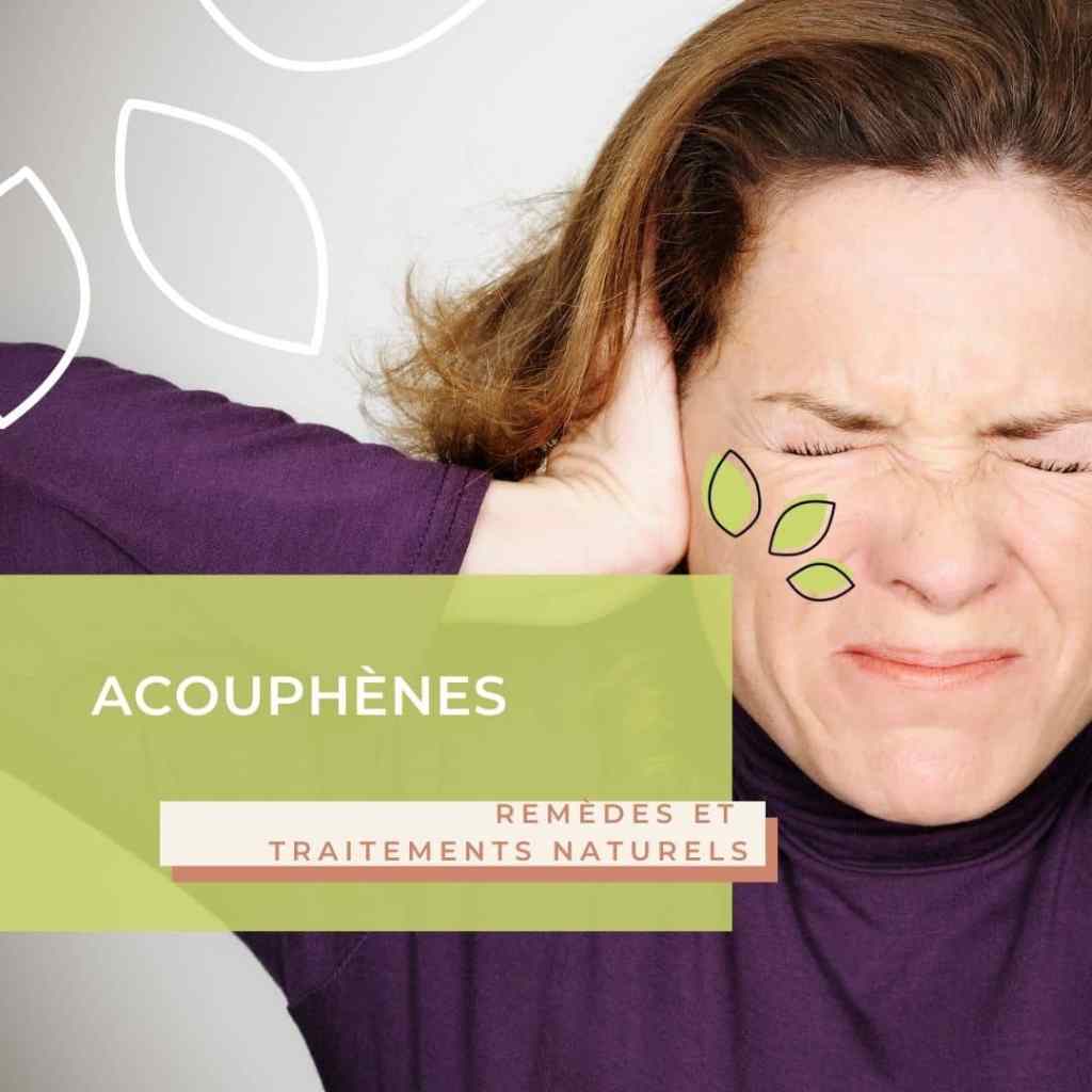 Femme souffrant d'acouphènes cherchant un remède naturel pour soulager les symptômes auditifs