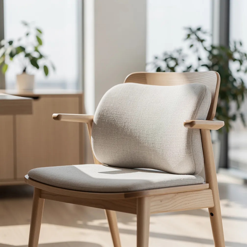 Coussin lombaire sur une chaise de bureau