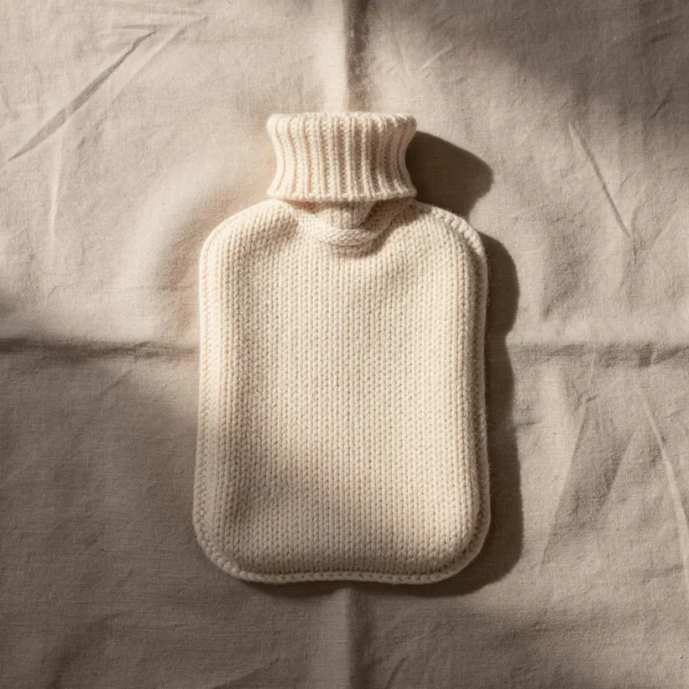 Bouillotte à housse tricotée