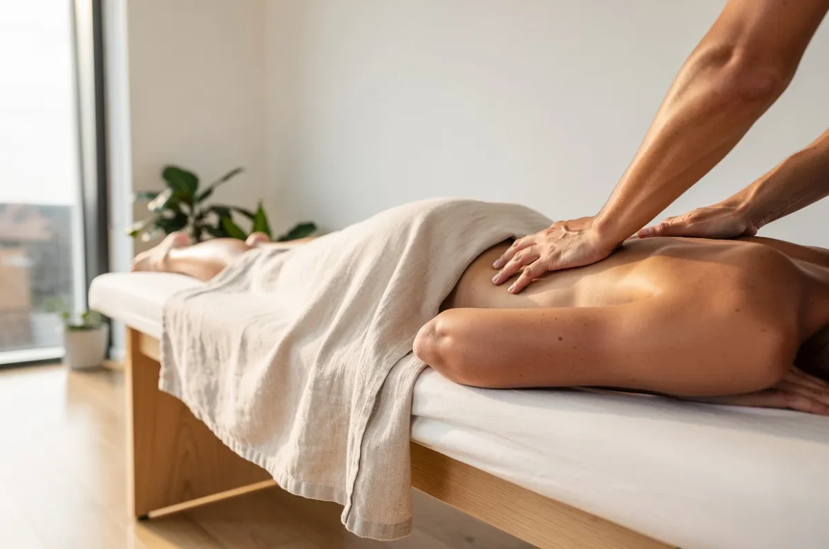 Séance de massage du dos
