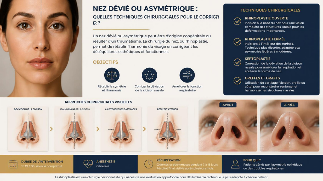 Nez dévié ou asymétrique : quelles techniques chirurgicales pour le corriger ?
